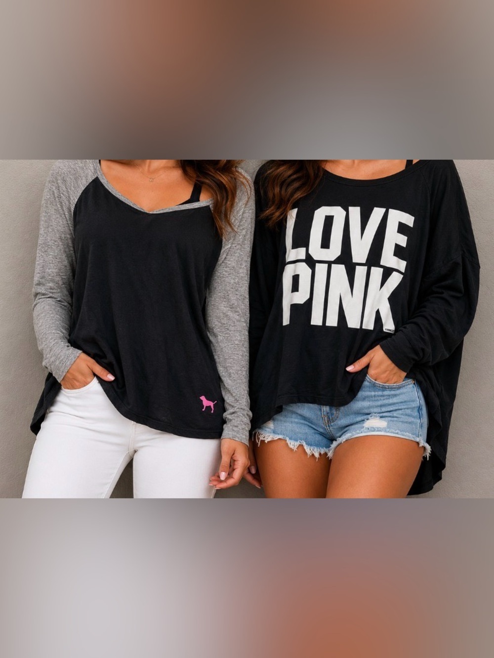 Pink VS Victoria Secret Vintage Shirt Black Long Small Baseball Y2K Bundle